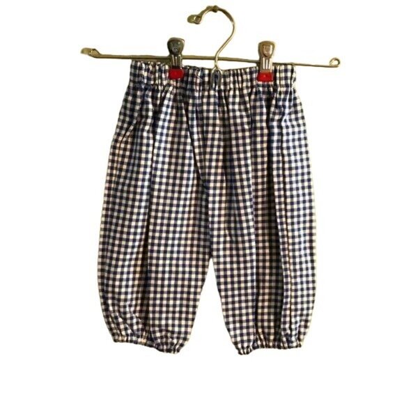 Funtasia! too... 2 Piece Bloomer Set, White/Blue Checkered, Apple Applique, Size - Picture 2 of 3